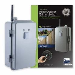 GE 14285 Z-Wave Plus 40-Amp Indoor/Outdoor Metal Box Smart Switch For Pools, Pumps, Patio Lights, AC Units, Electric Water Heaters