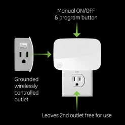 GE Enbrighten Z-Wave Plus Smart Switch On/Off 1-Outlet Plug-In Module - 28169 -Z-Wave Sales 28169 1 700x700