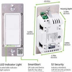 GE Enbrighten Z-Wave Plus In-Wall Smart Switch With QuickFit, Simple Wire, S2, And SmartStart - 46201 -Z-Wave Sales 46201 2 677x700