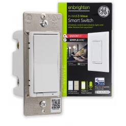 GE Enbrighten Z-Wave Plus In-Wall Smart Switch With QuickFit, Simple Wire, S2, And SmartStart - 46201
