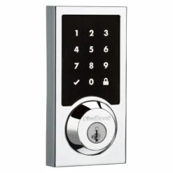 Kwikset 916 Smartcode Contemporary Electronic Deadbolt With Z-Wave Technology 9910-043, Polished Chrome