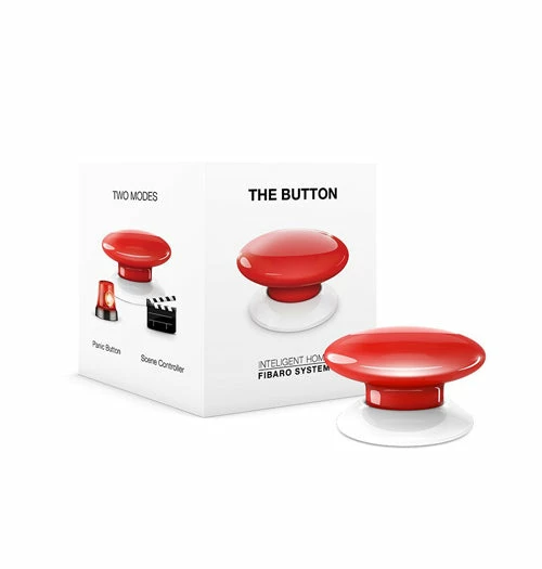 Fibaro The Button, Z-Wave Scene Controller, Red - FIBFGPB-101-3 1 Fibaro The Button, Z-Wave Scene Controller, Red - FIBFGPB-101-3