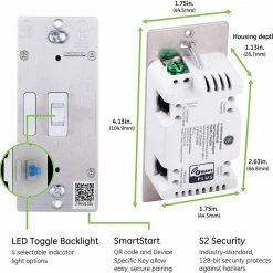 GE Enbrighten Z-Wave Plus Smart On/Off Toggle Switch With QuickFit, SimpleWire, S2, And SmartStart - 46202 -Z-Wave Sales GE46202 2 712x700