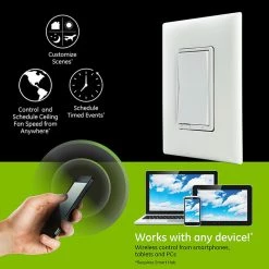 GE Enbrighten In-Wall Z-Wave Plus Smart Fan Control With SmartStart And S2 Security - 55258 -Z-Wave Sales GE55258 1 700x700