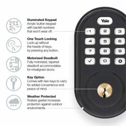Yale Z-Wave Plus Pushbutton Keypad Deadbolt - Oil Rubbed Bronze - YRD216ZW20BP -Z-Wave Sales YRD216ZW20BP 1 500x525