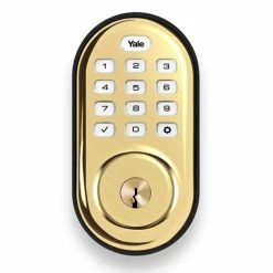 Yale Z-Wave Plus Pushbutton Keypad Deadbolt - Polished Brass - YRD216ZW2605