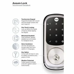 Yale Z-Wave Plus Assure Lock Touchscreen Keypad - Satin Nickel - YRD226ZW2619 -Z-Wave Sales YRD226ZW2619 003 500x525