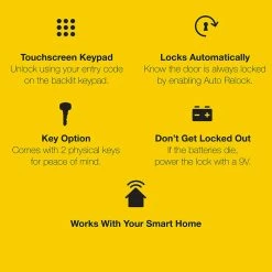 Yale Assure Z-Wave Plus Touchscreen Lever Lock With Key - YRL226-ZW2-605 -Z-Wave Sales YRL226 ZW2 605 4 700x700
