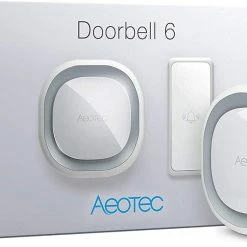 Aeotec Z-Wave Plus Doorbell 6 With Outdoor Button, Wall-Mounted Sound & Light Ring, Smart Home Wireless Chime, 110 DB - ZW162