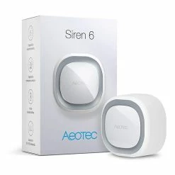 Aeotec Siren 6, Z-Wave Plus S2 Safety Speaker, Wall-Mounted Sound & Light Security Intruder Alarm With Backup Battery - ZW164