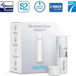Aeotec Recessed Door Sensor 7, Z-Wave Plus 700 Series, Battery Powered, Smart Start & S2 Security - ZW187