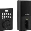 Kwikset Home Connect 620 Keypad Connected Smart Lock With Z-Wave Technology Featuring SmartKey Security In Matte Black, CNT, 98930-007