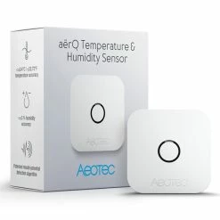 ZWave Temperature, Humidity, Dew Point Sensor: Aeotec AërQ, Wireless, Battery Powered, SmartThings Sensor, Z-Wave Plus, Z-Wave Hub Required