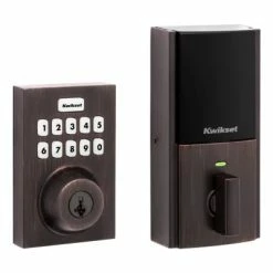 Kwikset Home Connect 620 Contemporary Keypad Connected Smart Lock With Z-Wave 700 Featuring SmartKey Security, Venetian Bronze, 98930-05