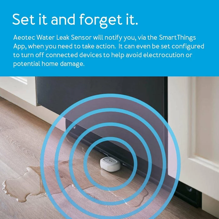 Aeotec SmartThings Water Leak Sensor, ZigBee, Battery Powered, Smart Home Hub Compatible 3 Aeotec SmartThings Water Leak Sensor, ZigBee, Battery Powered, Smart Home Hub Compatible - Image 3